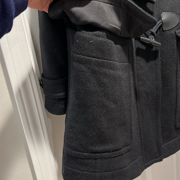 BURBERRY Brit “Blackwell' Wool Duffle Toggle Coat with hood Black size 6 - Picture 11 of 15